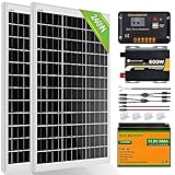 ECO-WORTHY 240W Solaranlage Komplettset Inselanlage netzunabhängiges Kit für Wohnmobil Camper: 2 Stücke 120W Solarmodul + 30A Laderegler + 1 Stücke 50Ah Lithiumbatterie + 600W Sinuswechselrichter